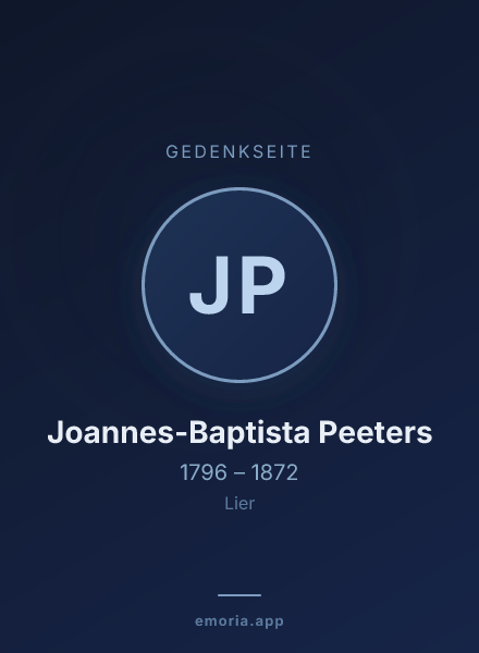 Gedenkportrait von Joannes-Baptista Peeters