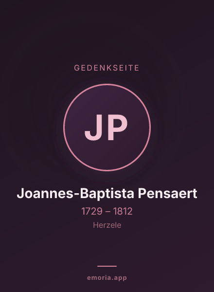 Gedenkportrait von Joannes-Baptista Pensaert