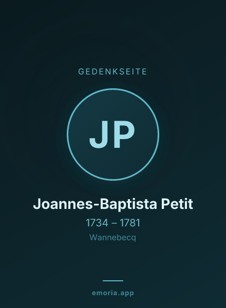 Gedenkportrait von Joannes-Baptista Petit