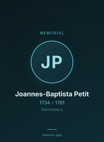Memorial portrait of Joannes-Baptista Petit
