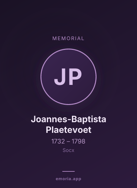 Memorial portrait of Joannes-Baptista Plaetevoet