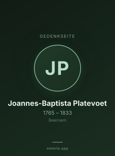 Gedenkportrait von Joannes-Baptista Platevoet
