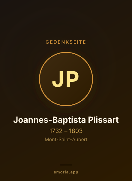 Gedenkportrait von Joannes-Baptista Plissart