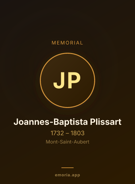 Memorial portrait of Joannes-Baptista Plissart