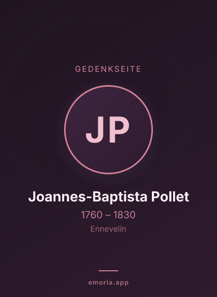 Gedenkportrait von Joannes-Baptista Pollet