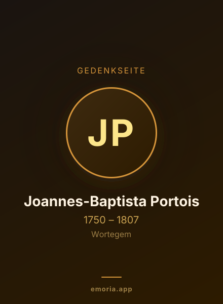 Gedenkportrait von Joannes-Baptista Portois
