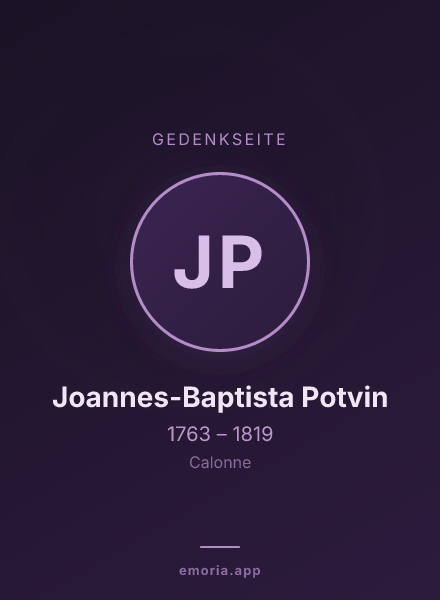 Gedenkportrait von Joannes-Baptista Potvin