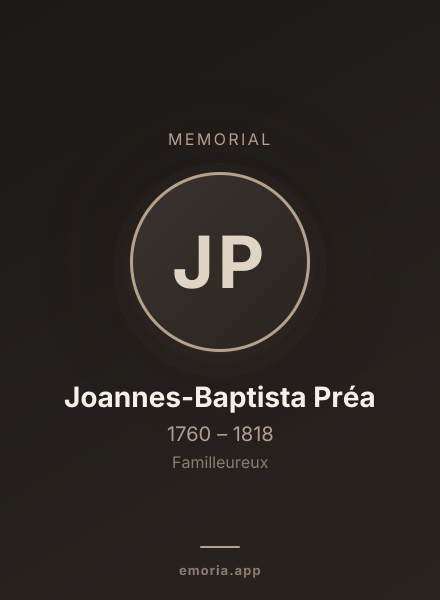Memorial portrait of Joannes-Baptista Préa