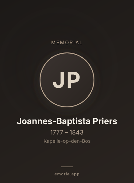 Memorial portrait of Joannes-Baptista Priers