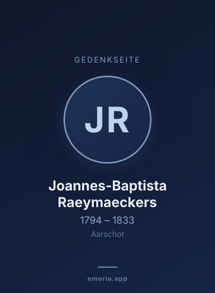 Gedenkportrait von Joannes-Baptista Raeymaeckers
