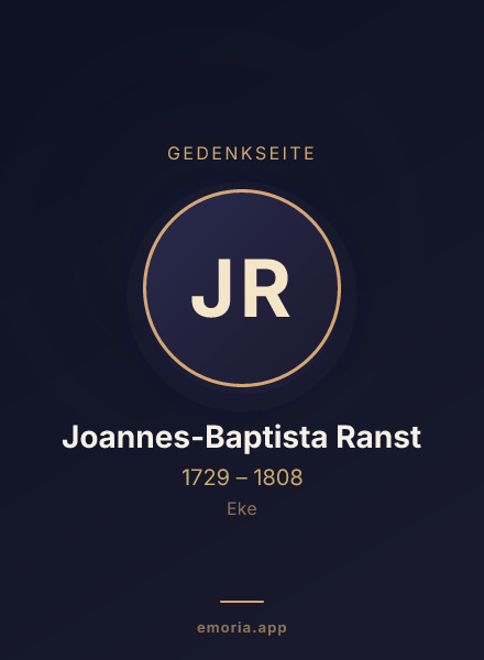 Gedenkportrait von Joannes-Baptista Ranst