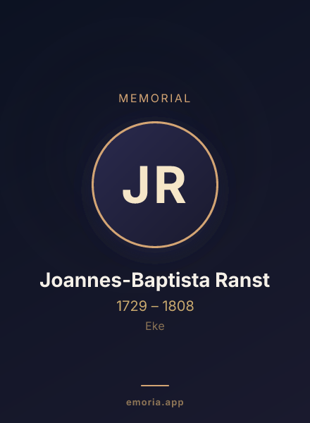 Memorial portrait of Joannes-Baptista Ranst
