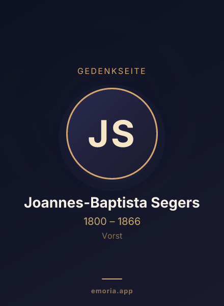 Gedenkportrait von Joannes-Baptista Segers