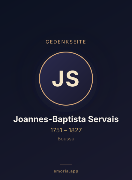 Gedenkportrait von Joannes-Baptista Servais