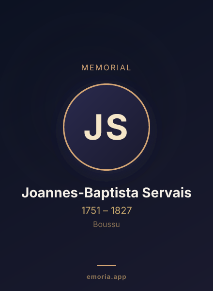 Memorial portrait of Joannes-Baptista Servais