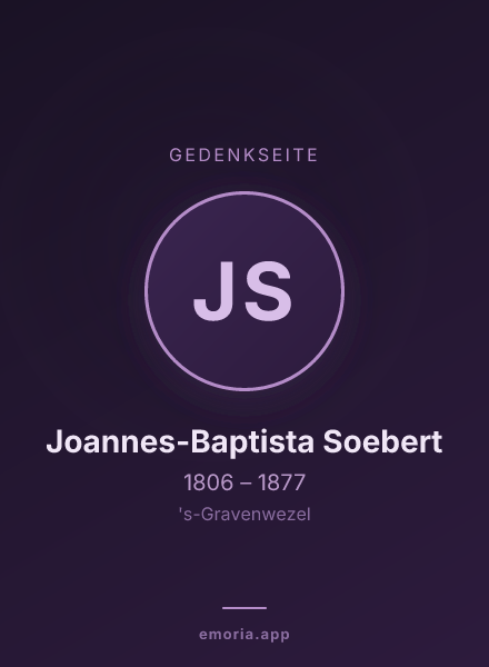 Gedenkportrait von Joannes-Baptista Soebert
