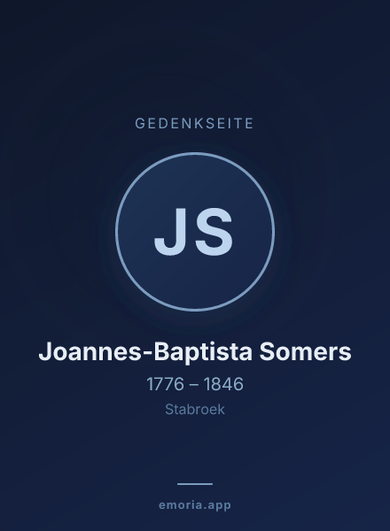 Gedenkportrait von Joannes-Baptista Somers