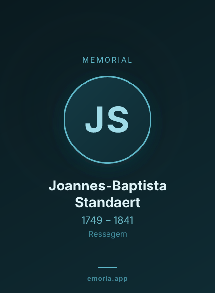 Memorial portrait of Joannes-Baptista Standaert