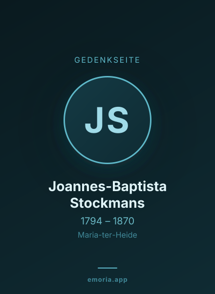 Gedenkportrait von Joannes-Baptista Stockmans