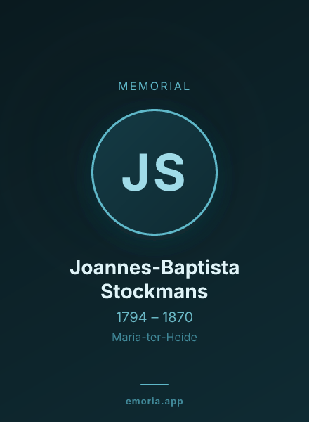 Memorial portrait of Joannes-Baptista Stockmans
