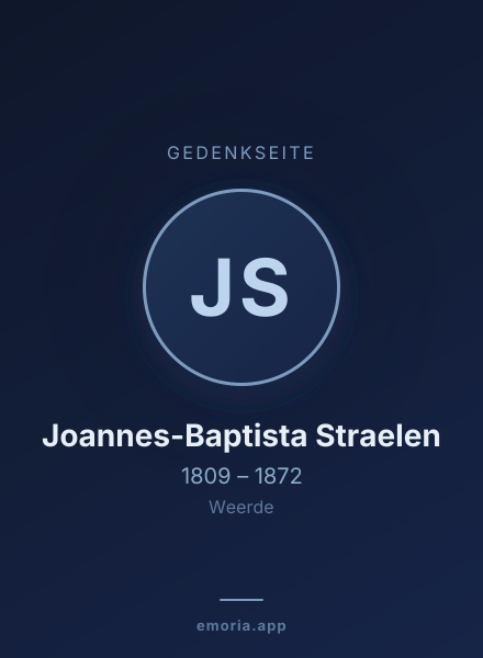 Gedenkportrait von Joannes-Baptista Straelen