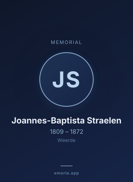 Memorial portrait of Joannes-Baptista Straelen