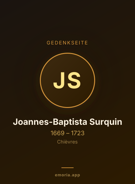 Gedenkportrait von Joannes-Baptista Surquin