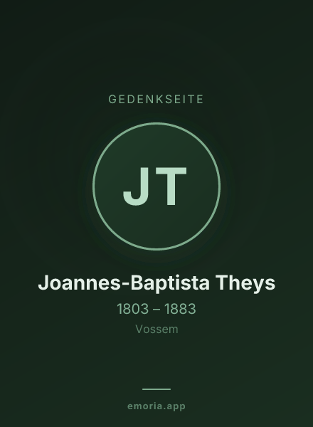 Gedenkportrait von Joannes-Baptista Theys