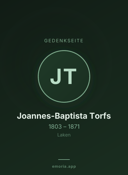 Gedenkportrait von Joannes-Baptista Torfs