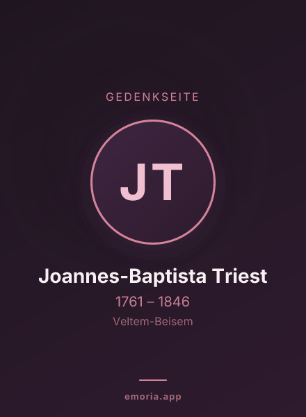 Gedenkportrait von Joannes-Baptista Triest