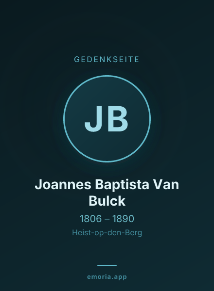 Gedenkportrait von Joannes Baptista Van Bulck