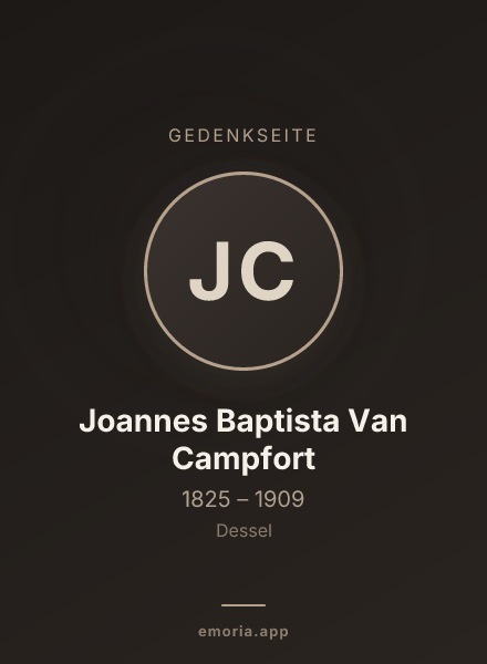 Gedenkportrait von Joannes Baptista Van Campfort