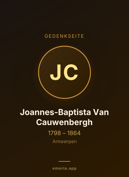Gedenkportrait von Joannes-Baptista Van Cauwenbergh