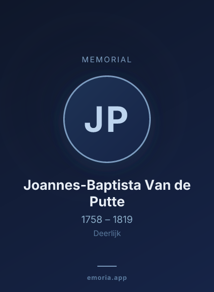Memorial portrait of Joannes-Baptista Van de Putte