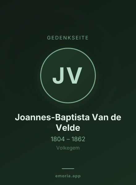 Gedenkportrait von Joannes-Baptista Van de Velde