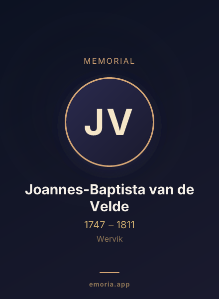 Memorial portrait of Joannes-Baptista van de Velde