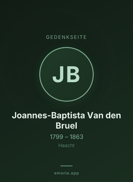Gedenkportrait von Joannes-Baptista Van den Bruel
