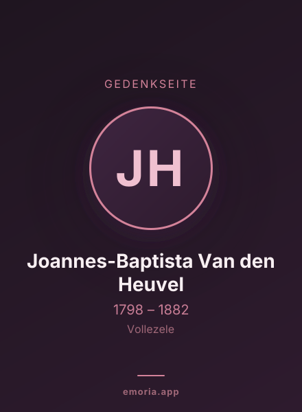 Gedenkportrait von Joannes-Baptista Van den Heuvel