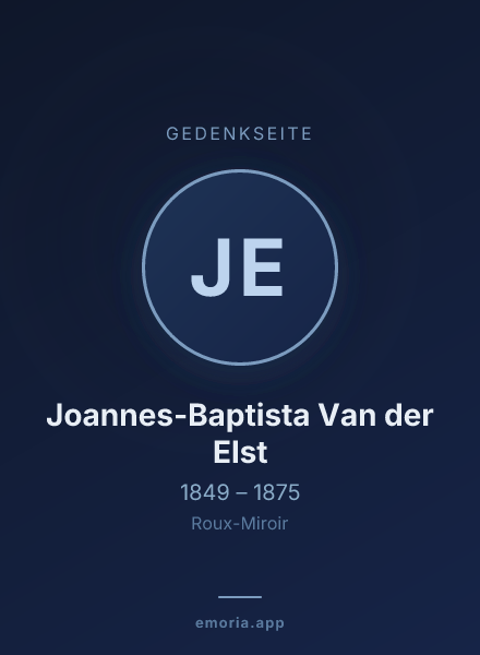 Gedenkportrait von Joannes-Baptista Van der Elst