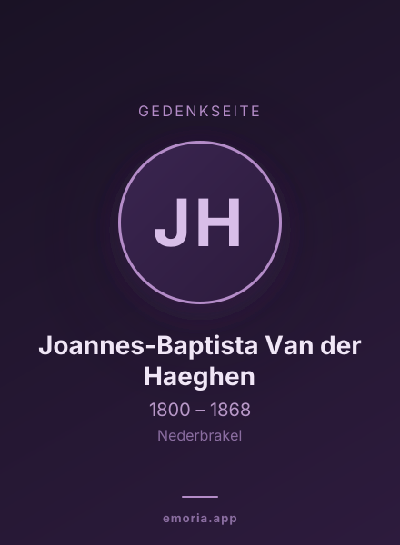 Gedenkportrait von Joannes-Baptista Van der Haeghen