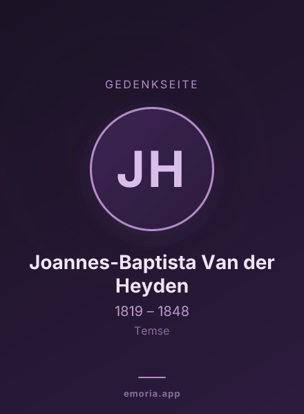 Gedenkportrait von Joannes-Baptista Van der Heyden