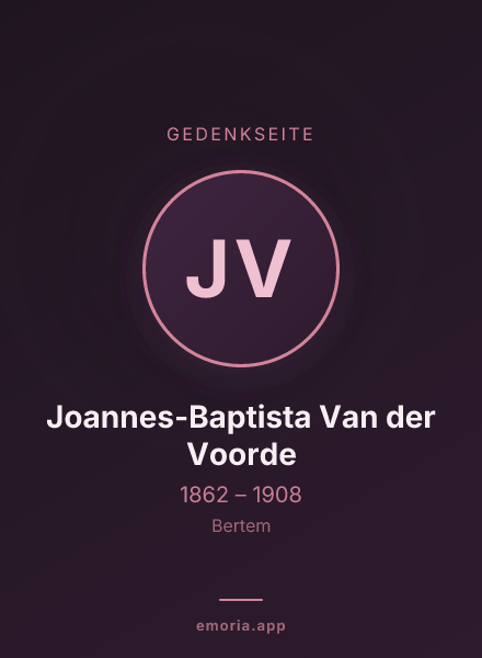 Gedenkportrait von Joannes-Baptista Van der Voorde