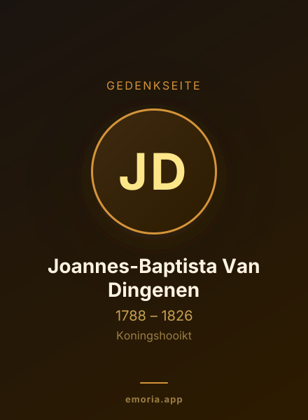 Gedenkportrait von Joannes-Baptista Van Dingenen