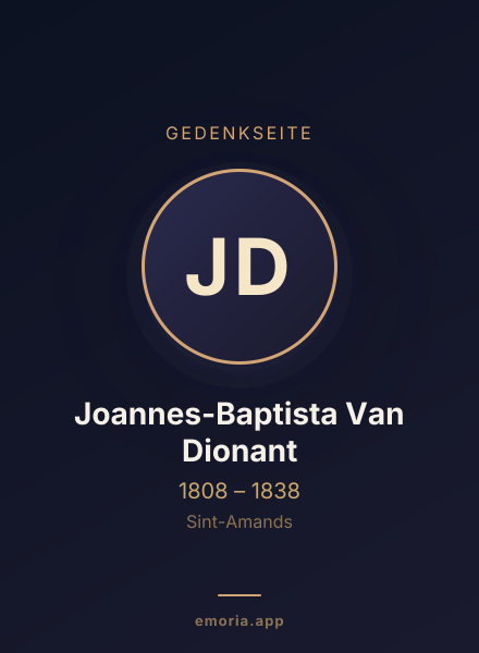 Gedenkportrait von Joannes-Baptista Van Dionant
