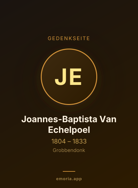 Gedenkportrait von Joannes-Baptista Van Echelpoel