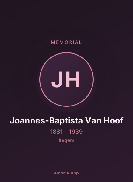 Memorial portrait of Joannes-Baptista Van Hoof