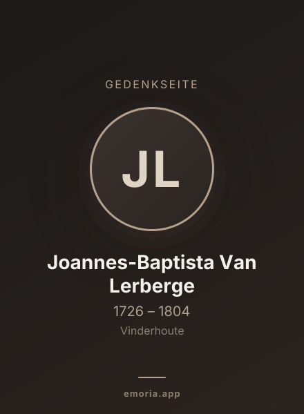 Gedenkportrait von Joannes-Baptista Van Lerberge