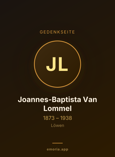Gedenkportrait von Joannes-Baptista Van Lommel