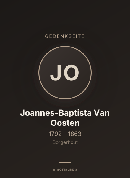 Gedenkportrait von Joannes-Baptista Van Oosten