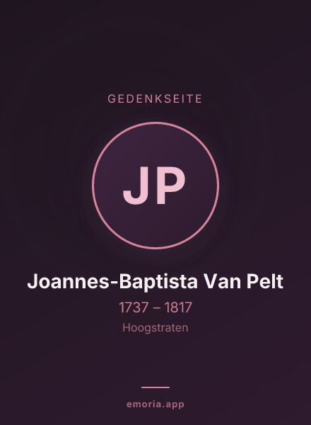 Gedenkportrait von Joannes-Baptista Van Pelt